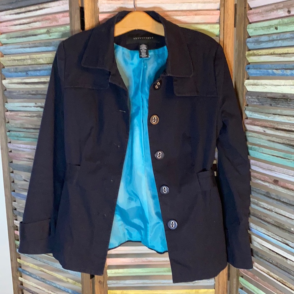 Apostrophe Navy blue fitted jacket